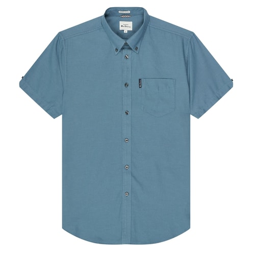 Ben Sherman Oxford Short Sleeve Shirt Wedgewood Blue